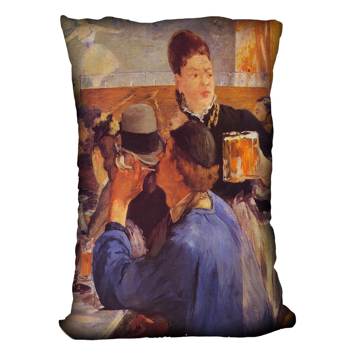 Beer Waitress by Manet Throw Pillow