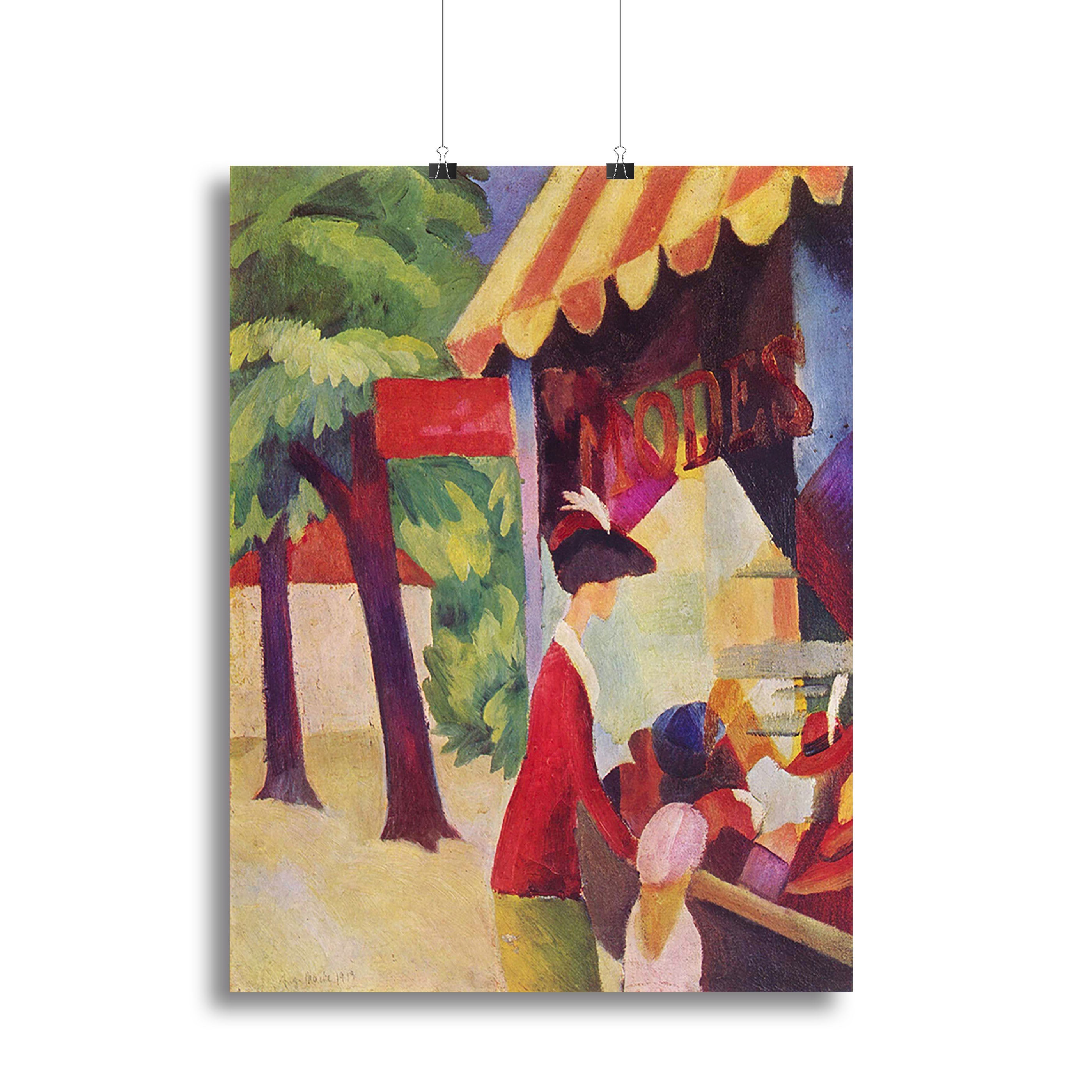 Before Hutladen woman with a red jacket and child by Macke Canvas Print or Poster - Canvas Art Rocks - 2
