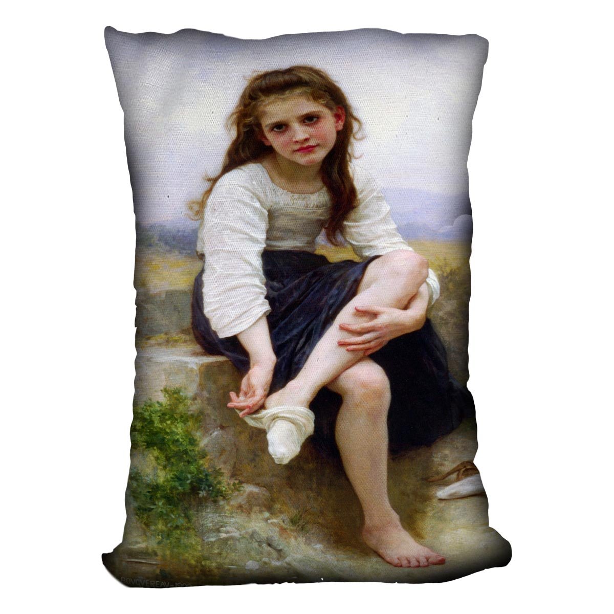 Before The Bath By Bouguereau Throw Pillow