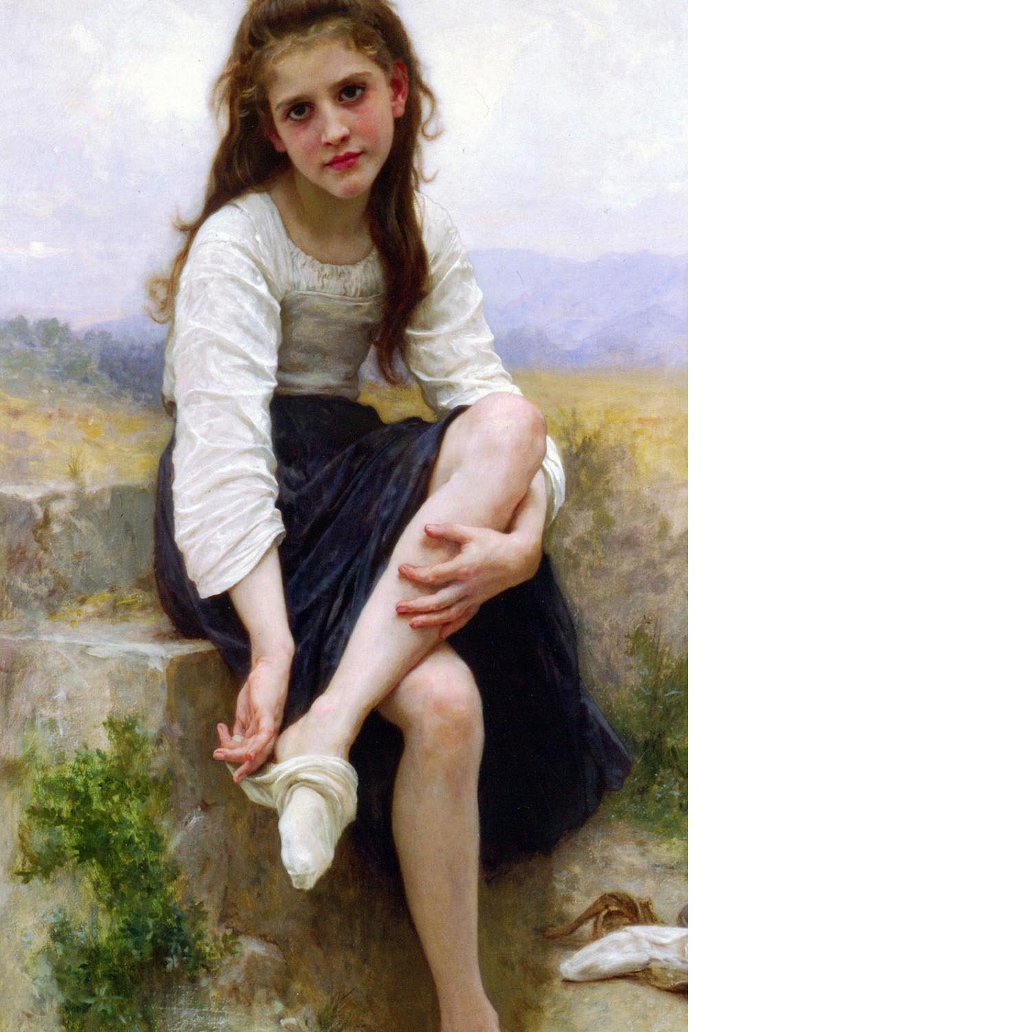 Before The Bath By Bouguereau Floating Framed Canvas