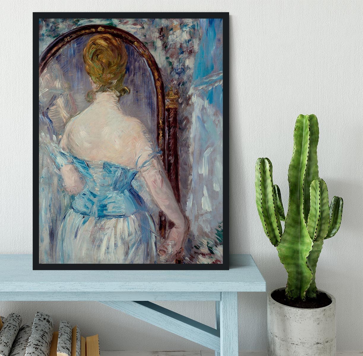 Before the Mirror by Manet Framed Print - Canvas Art Rocks - 2