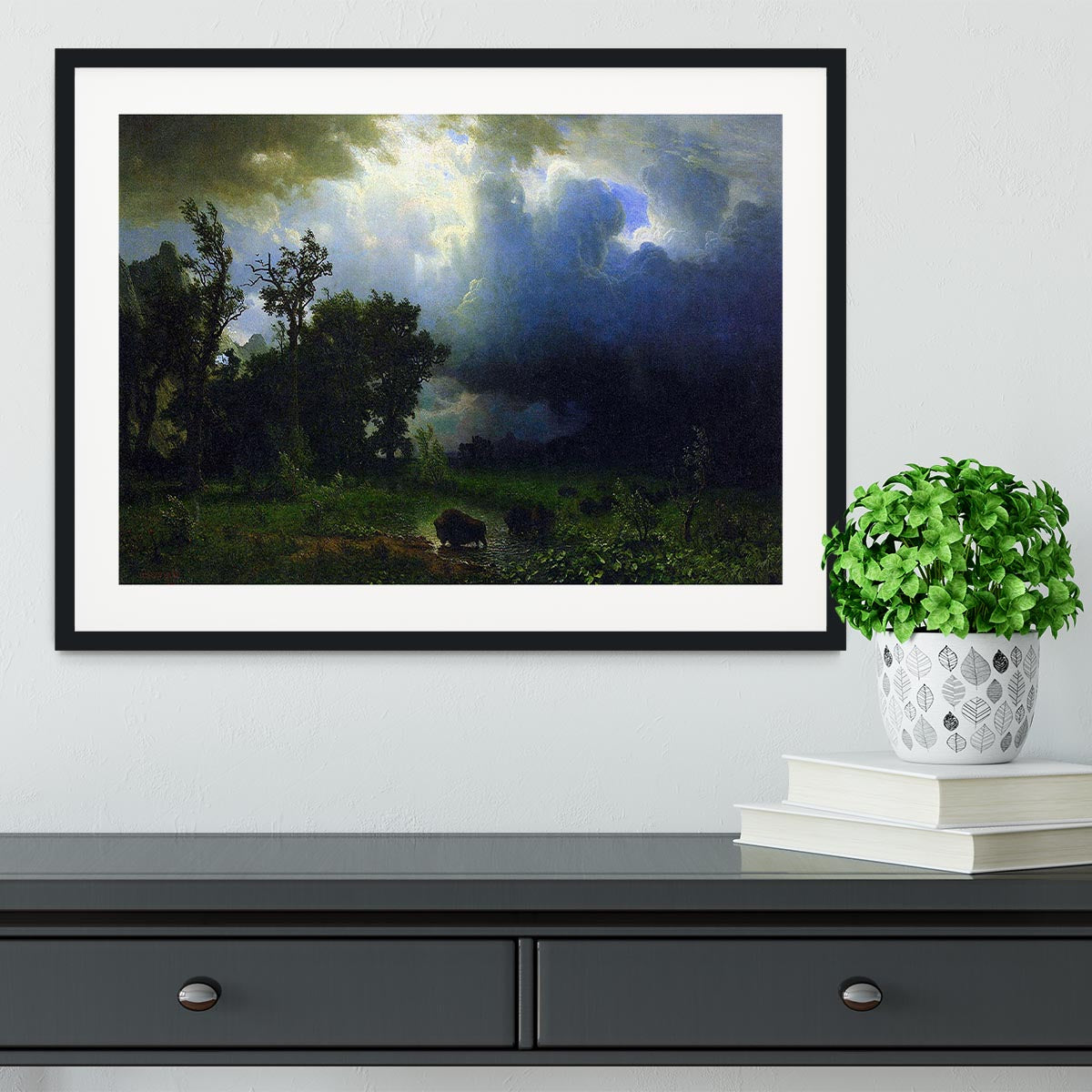 Before the Storm by Bierstadt Framed Print - Canvas Art Rocks - 1