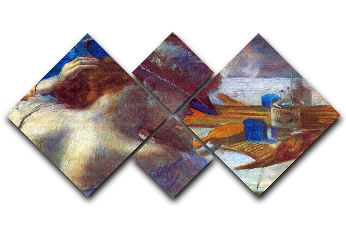Before the mirror by Degas 4 Square Multi Panel Canvas - Canvas Art Rocks - 1
