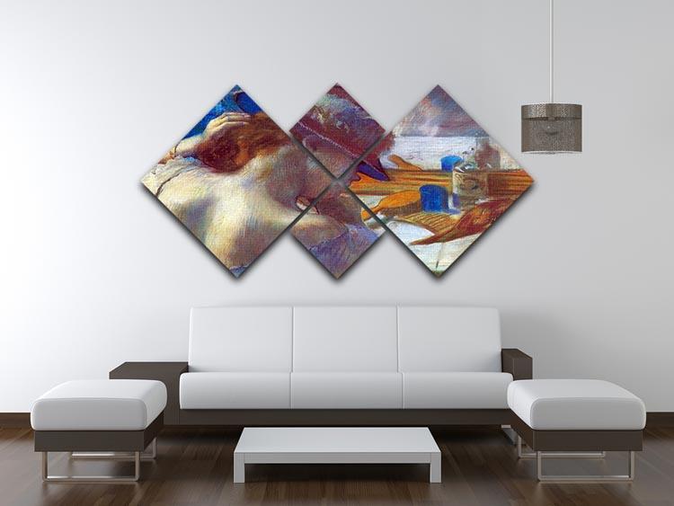 Before the mirror by Degas 4 Square Multi Panel Canvas - Canvas Art Rocks - 3