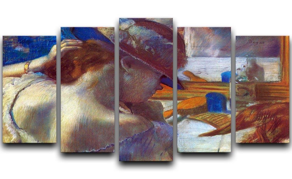 Before the mirror by Degas 5 Split Panel Canvas - Canvas Art Rocks - 1