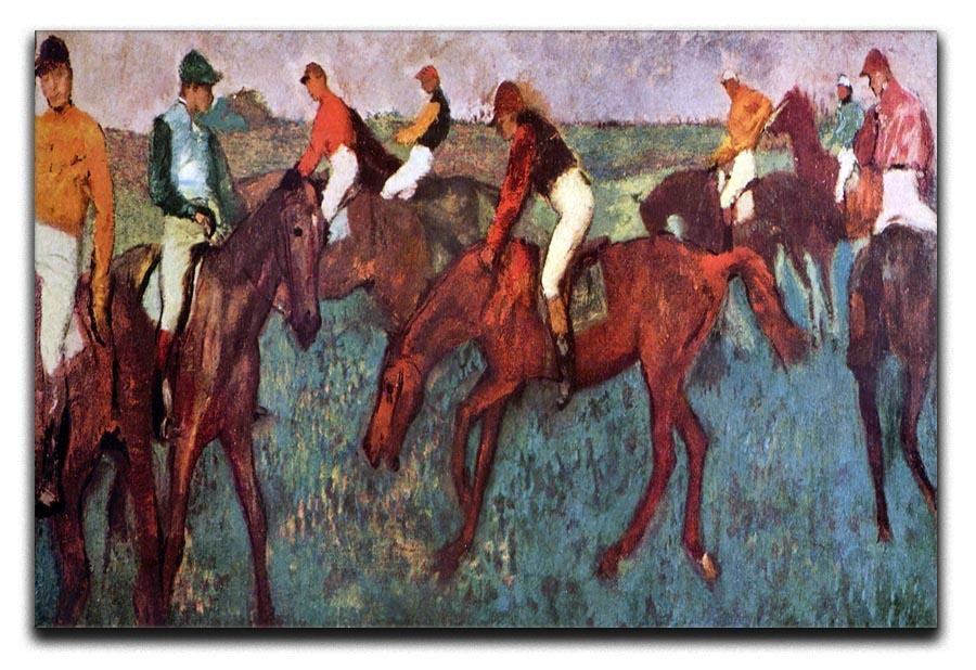 Before the start Jockeis during training by Degas Canvas Print or Poster - Canvas Art Rocks - 1
