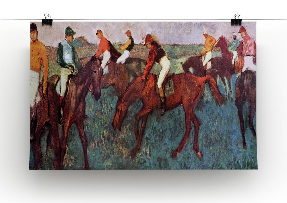 Before the start Jockeis during training by Degas Canvas Print or Poster - Canvas Art Rocks - 2