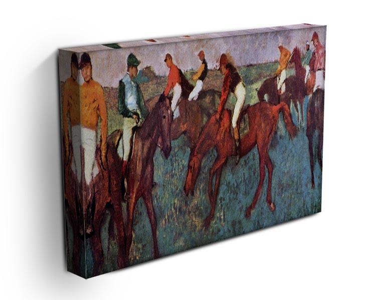 Before the start Jockeis during training by Degas Canvas Print or Poster - Canvas Art Rocks - 3