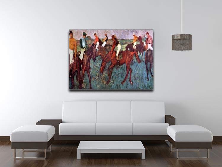 Before the start Jockeis during training by Degas Canvas Print or Poster - Canvas Art Rocks - 4