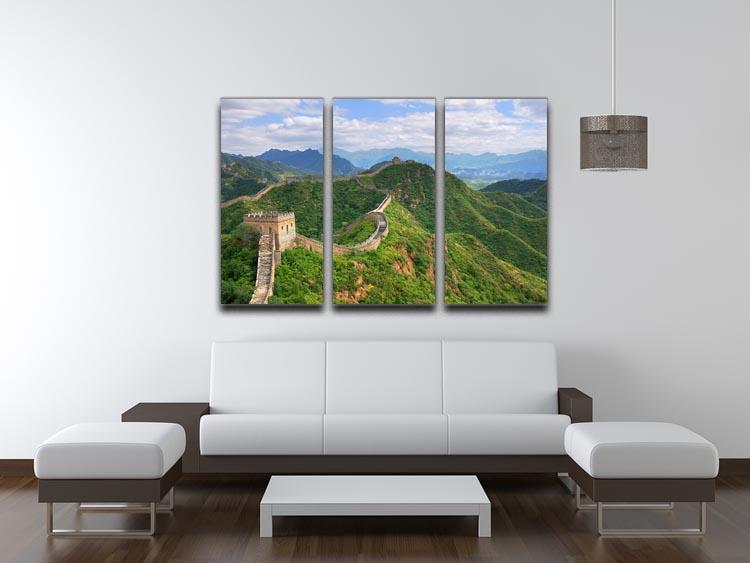 Beijing Great Wall of China 3 Split Panel Canvas Print - Canvas Art Rocks - 3