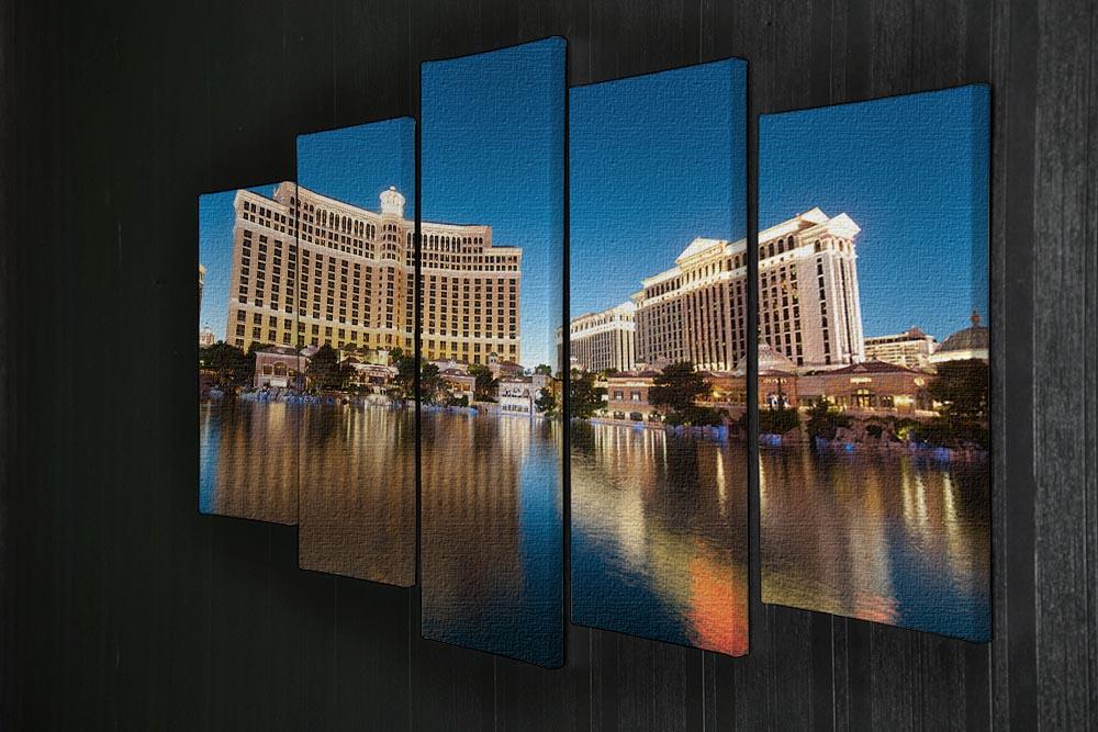 Bellagio Hotel Casino during sunset 5 Split Panel Canvas  - Canvas Art Rocks - 2