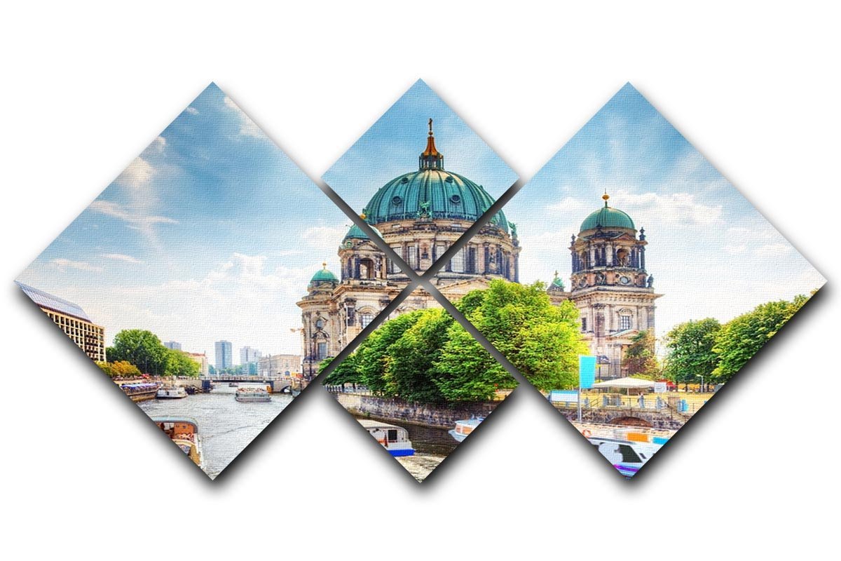 Berlin Cathedral Berliner Dom 4 Square Multi Panel Canvas  - Canvas Art Rocks - 1