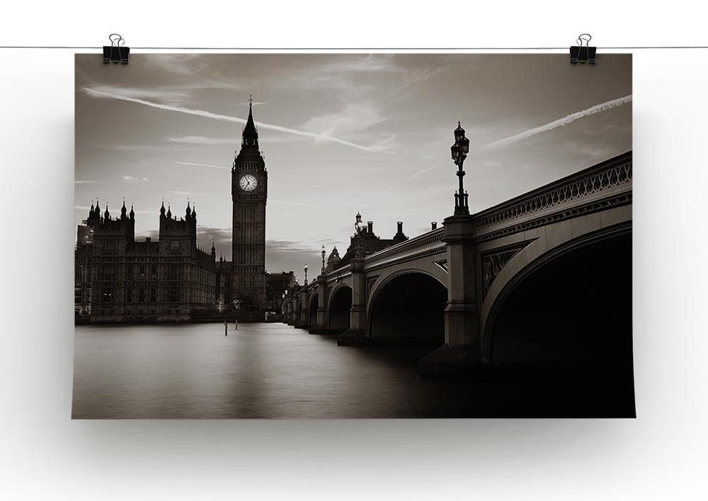 Big Ben and House of Parliament dusk panorama Canvas Print or Poster - Canvas Art Rocks - 2
