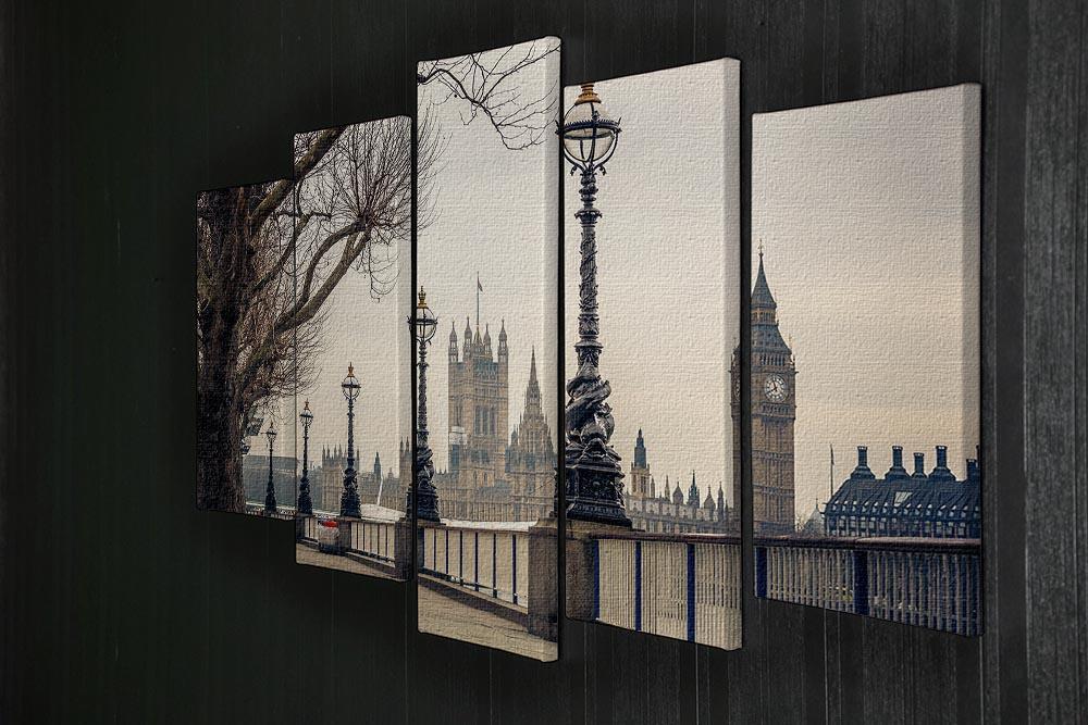 Big Ben and Houses of parliament 5 Split Panel Canvas  - Canvas Art Rocks - 2