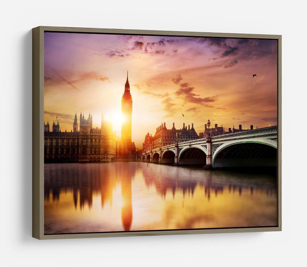 Big Ben and Westminster Bridge at dusk HD Metal Print