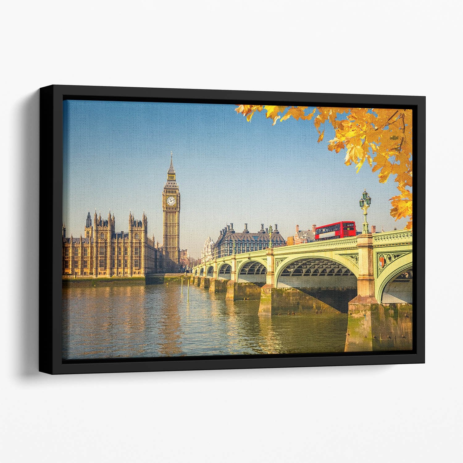 Big Ben and westminster bridge in London Floating Framed Canvas