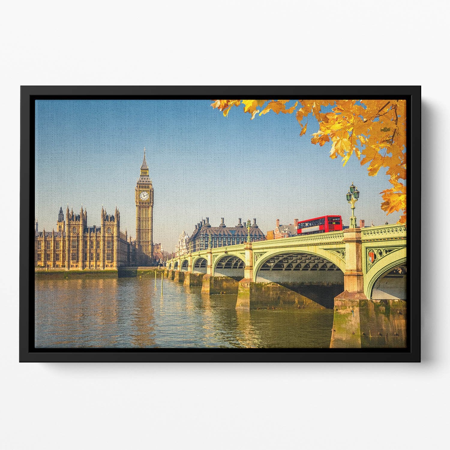 Big Ben and westminster bridge in London Floating Framed Canvas
