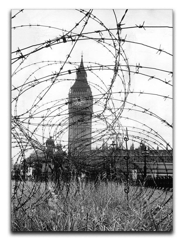 Big Ben through barbed wire Canvas Print or Poster  - Canvas Art Rocks - 1