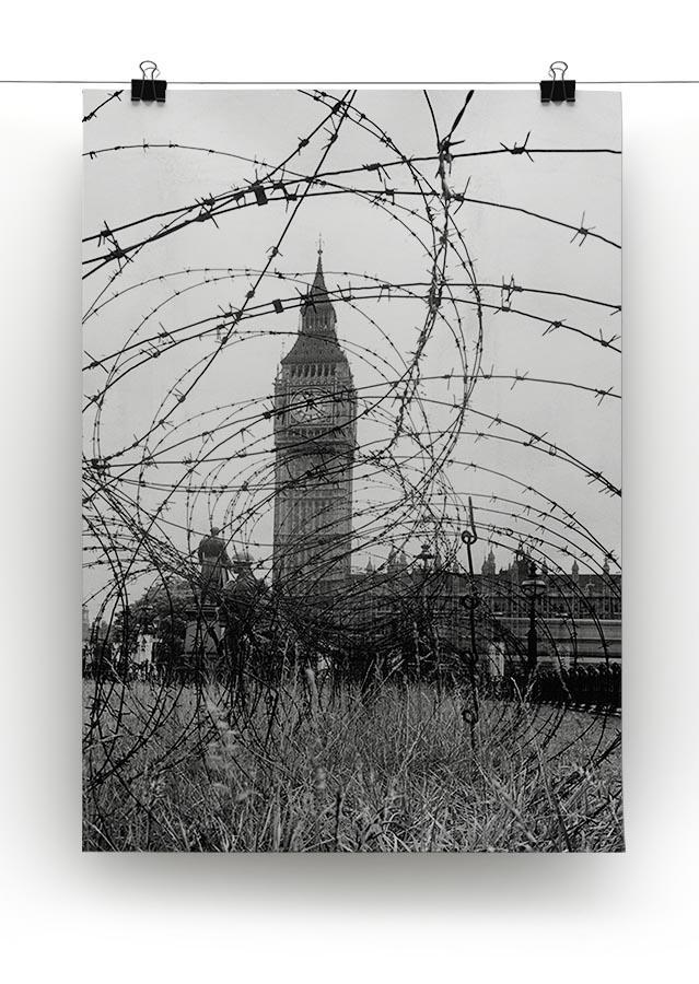 Big Ben through barbed wire Canvas Print or Poster - Canvas Art Rocks - 2