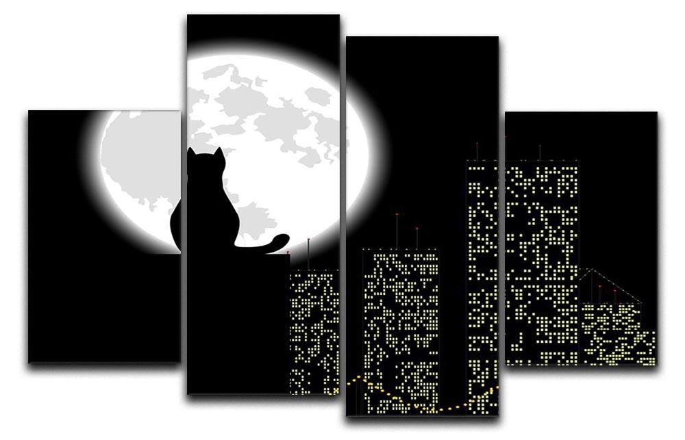 Big city ang cat 4 Split Panel Canvas - Canvas Art Rocks - 1