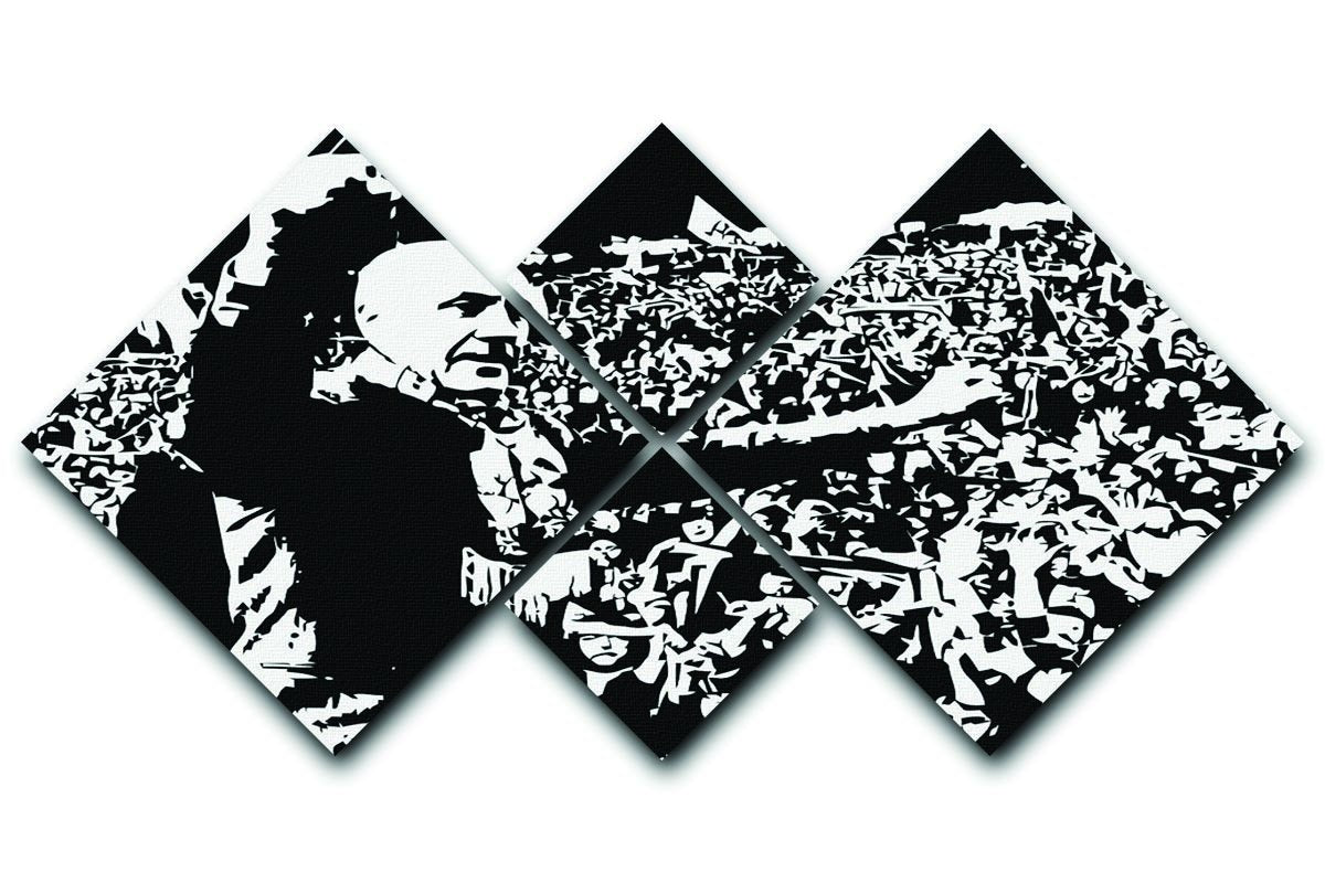 Bill Shankly 4 Square Multi Panel Canvas  - Canvas Art Rocks - 1