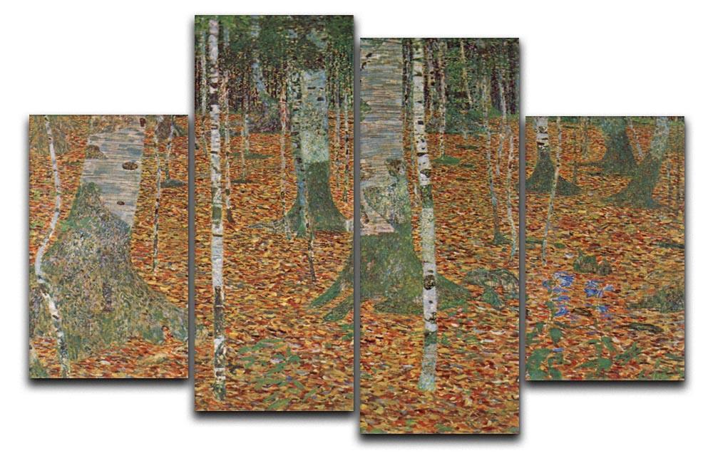 Birch Forest by Klimt 4 Split Panel Canvas  - Canvas Art Rocks - 1