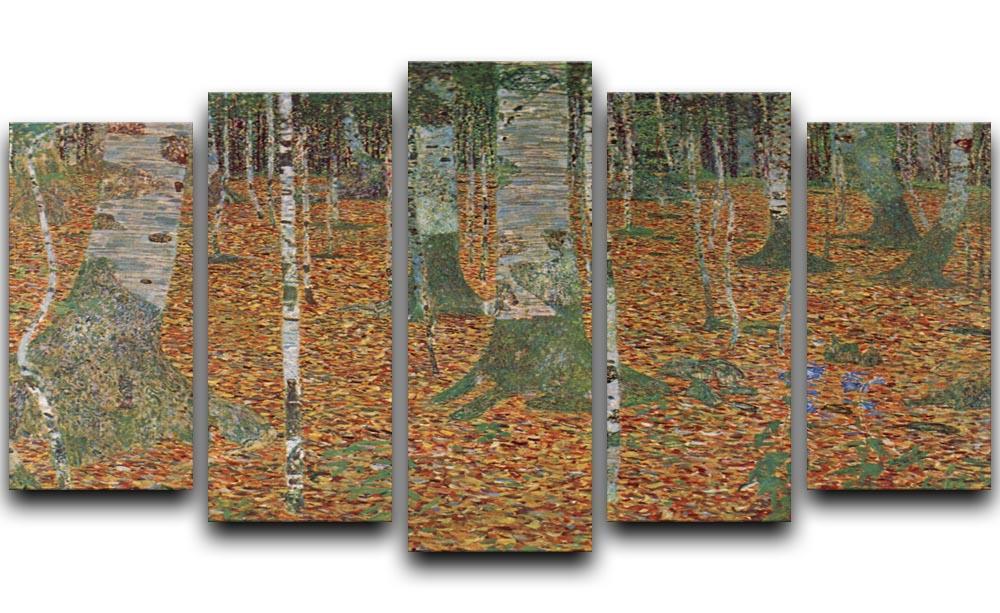 Birch Forest by Klimt 5 Split Panel Canvas  - Canvas Art Rocks - 1