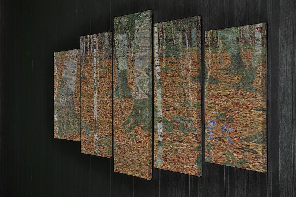 Birch Forest by Klimt 5 Split Panel Canvas - Canvas Art Rocks - 2