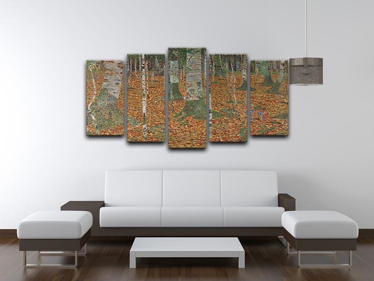 Birch Forest by Klimt 5 Split Panel Canvas - Canvas Art Rocks - 3