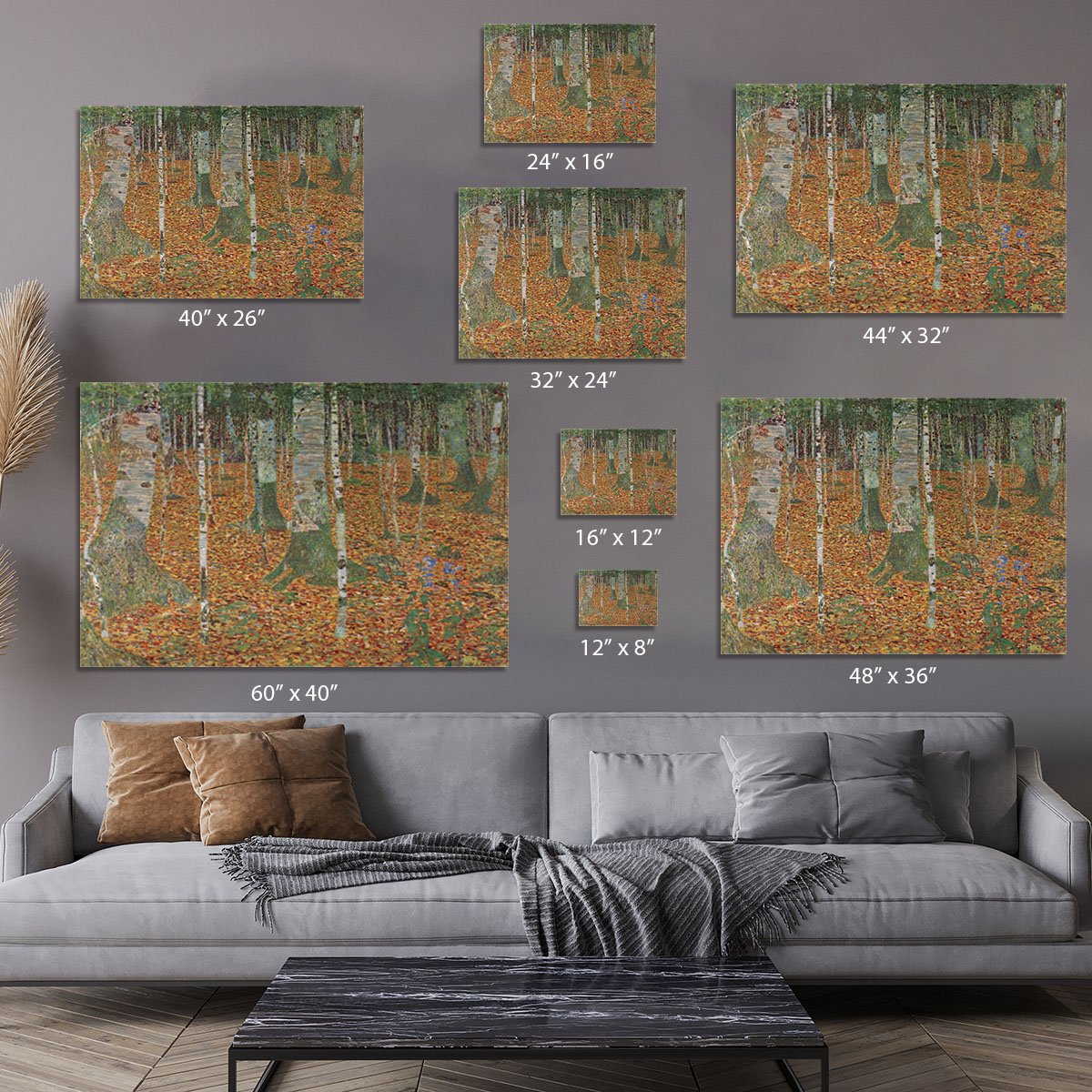 Birch Forest by Klimt Canvas Print or Poster