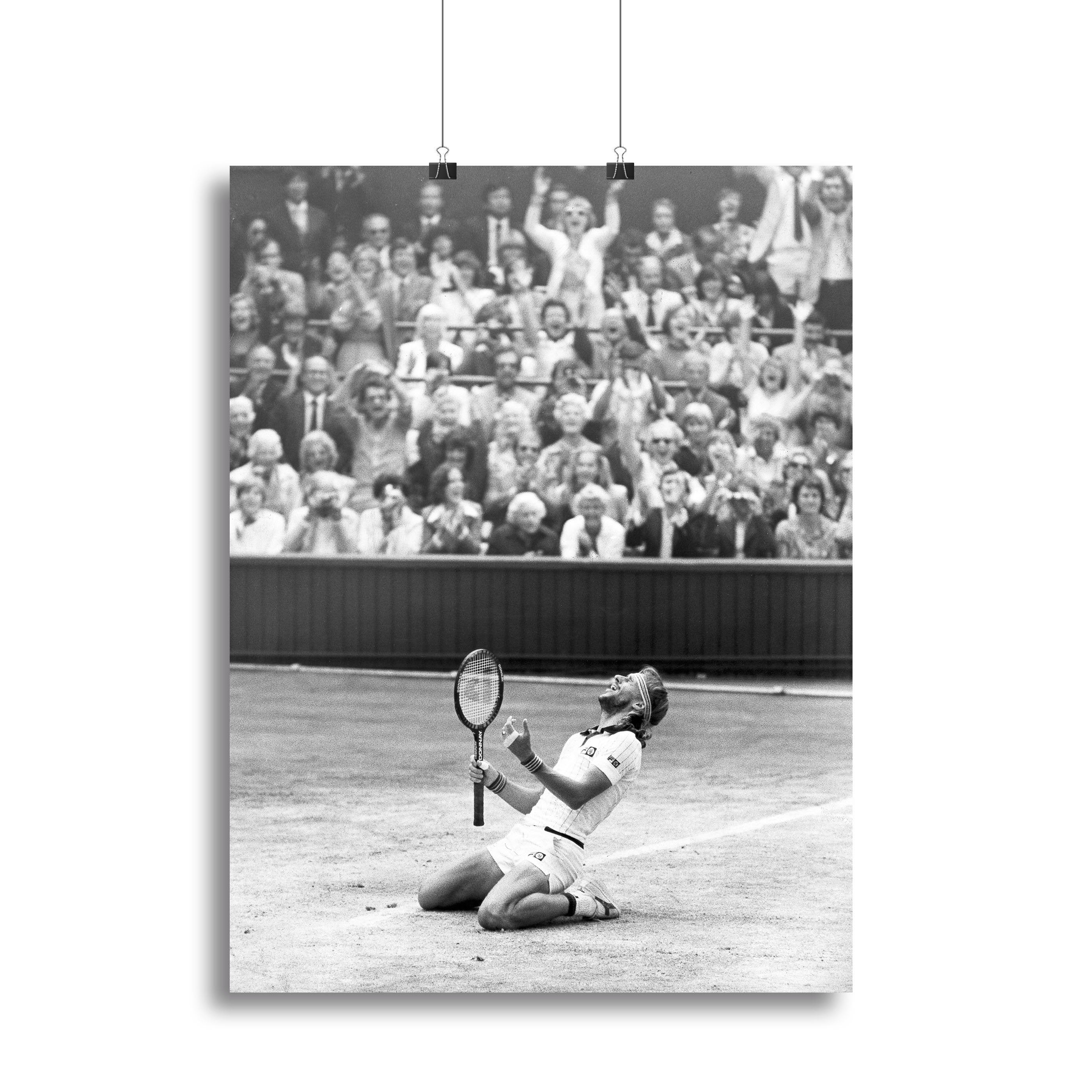 Bjorn Borg celebrates at Wimbledon Canvas Print or Poster