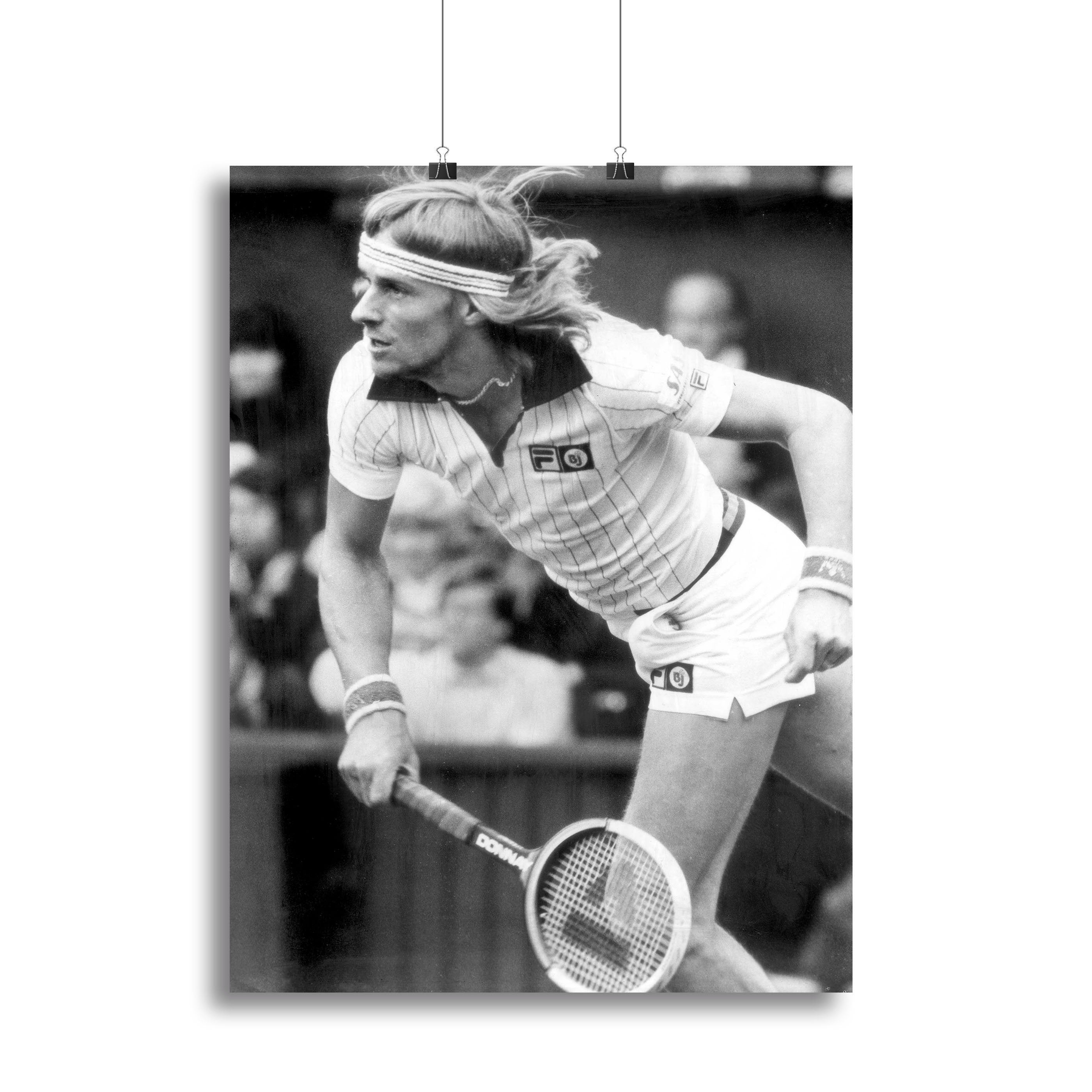 Bjorn Borg in action at Wimbledon Canvas Print or Poster
