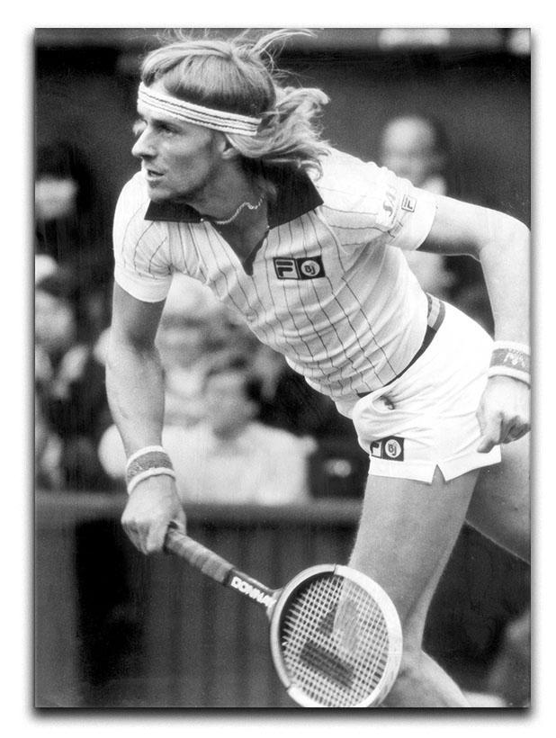 Bjorn Borg in action at Wimbledon Canvas Print or Poster  - Canvas Art Rocks - 1