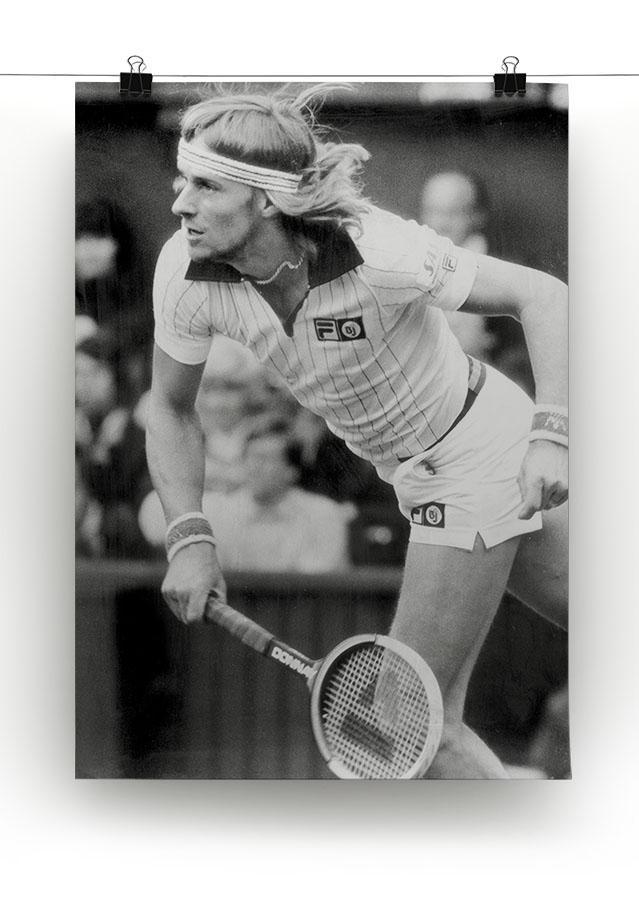 Bjorn Borg in action at Wimbledon Canvas Print or Poster - Canvas Art Rocks - 2