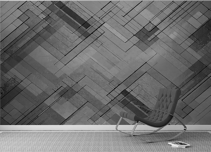 Black Chevron Background Wall Mural Wallpaper