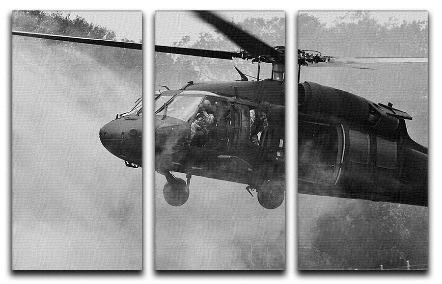 Black Hawk Helicopter 3 Split Panel Canvas Print - Canvas Art Rocks - 1