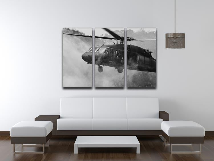 Black Hawk Helicopter 3 Split Panel Canvas Print - Canvas Art Rocks - 3