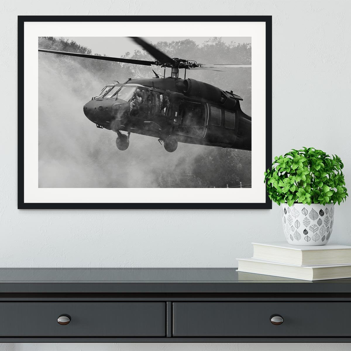 Black Hawk Helicopter Framed Print - Canvas Art Rocks - 1