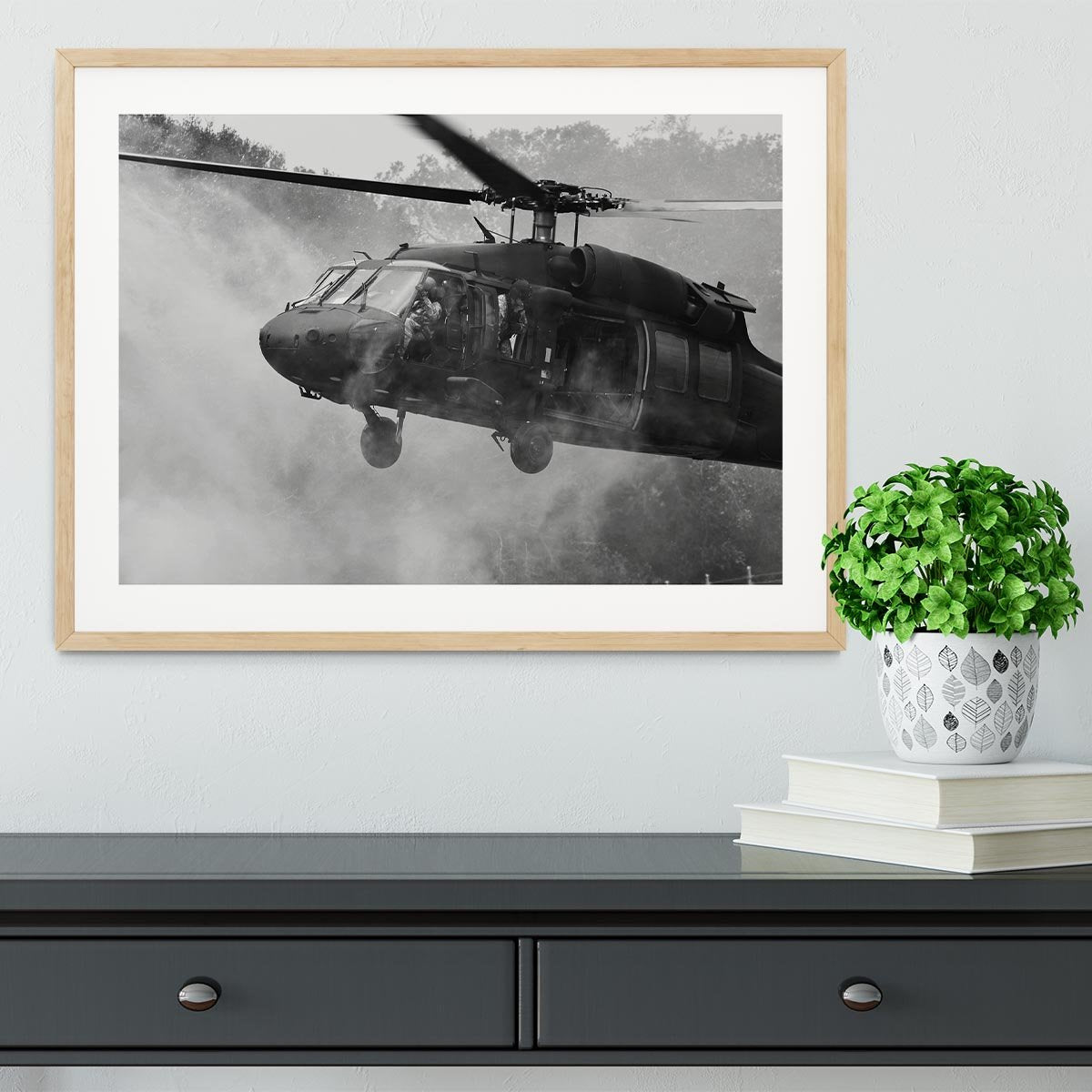 Black Hawk Helicopter Framed Print - Canvas Art Rocks - 3