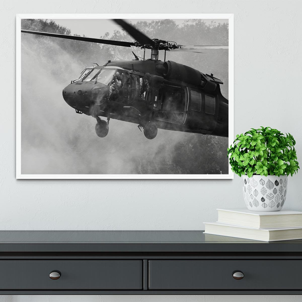 Black Hawk Helicopter Framed Print - Canvas Art Rocks -6