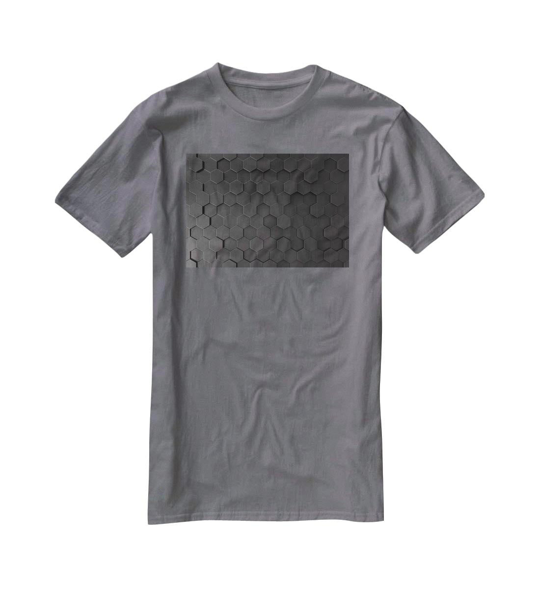 Black Hexagon Pattern T-Shirt - Canvas Art Rocks - 3