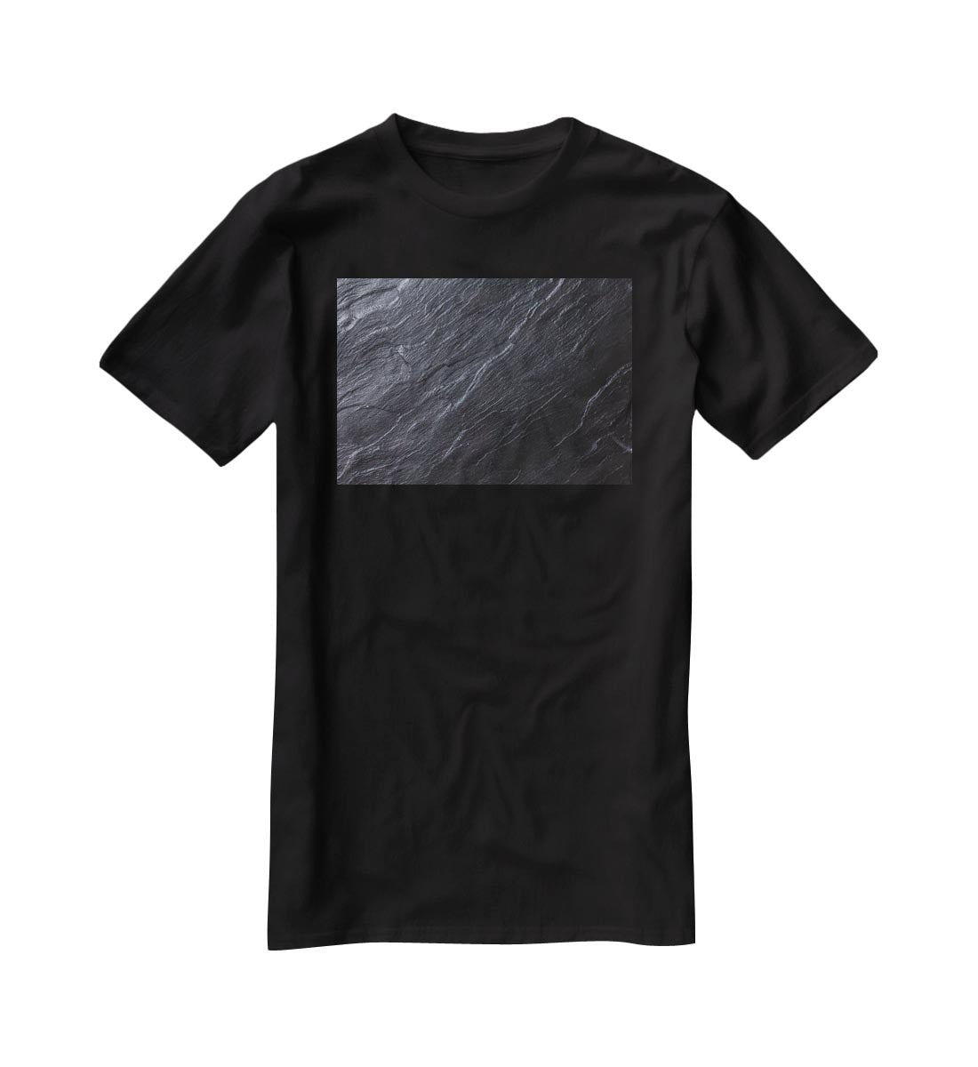 Black Textured Stone T-Shirt - Canvas Art Rocks - 1