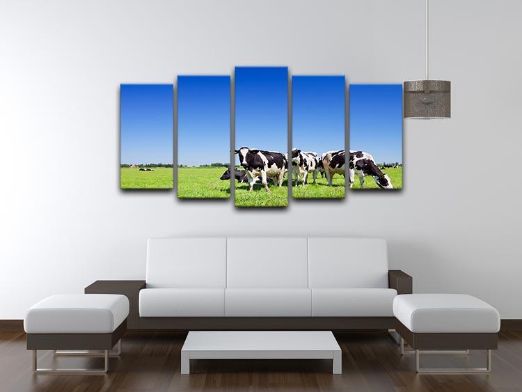 Black and white cows 5 Split Panel Canvas - Canvas Art Rocks - 3
