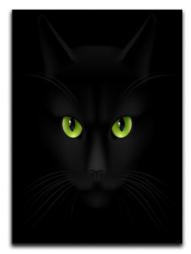 Black cat with green eyes Canvas Print or Poster - Canvas Art Rocks - 1