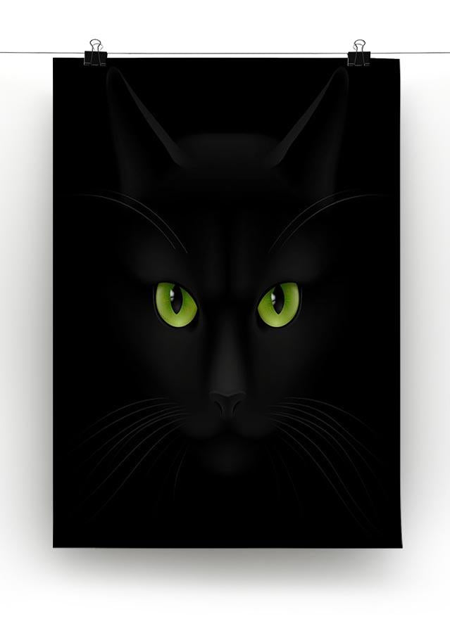 Black cat with green eyes Canvas Print or Poster - Canvas Art Rocks - 2