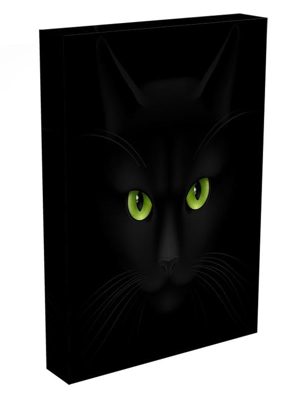 Black cat with green eyes Canvas Print or Poster - Canvas Art Rocks - 3