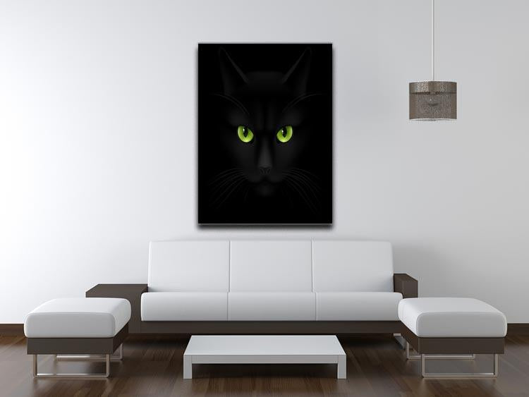 Black cat with green eyes Canvas Print or Poster - Canvas Art Rocks - 4