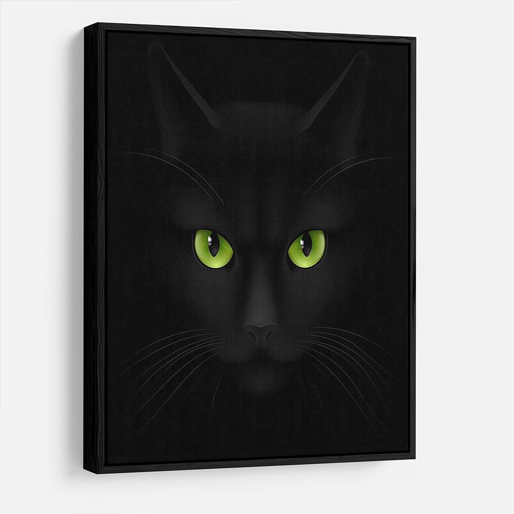 Black cat with green eyes HD Metal Print - Canvas Art Rocks - 6