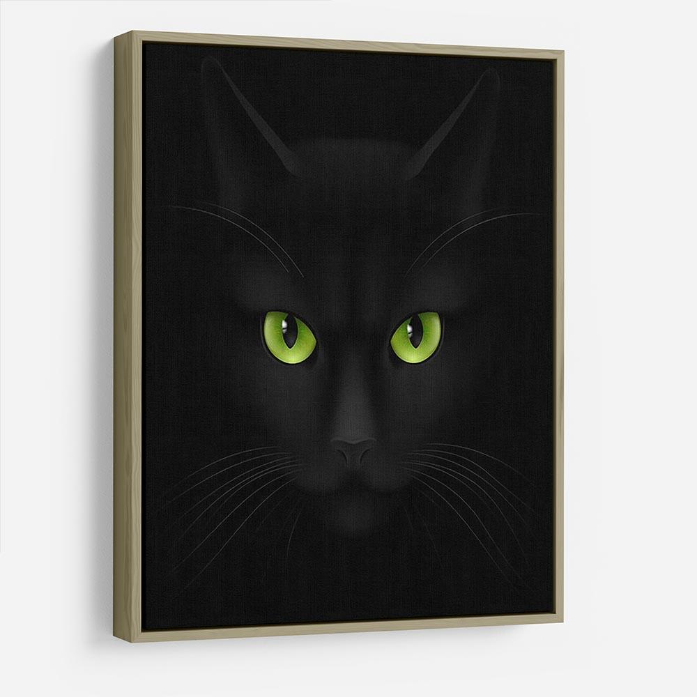 Black cat with green eyes HD Metal Print - Canvas Art Rocks - 8