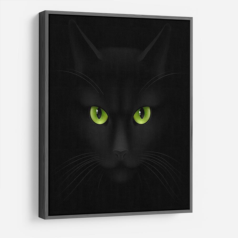 Black cat with green eyes HD Metal Print - Canvas Art Rocks - 9